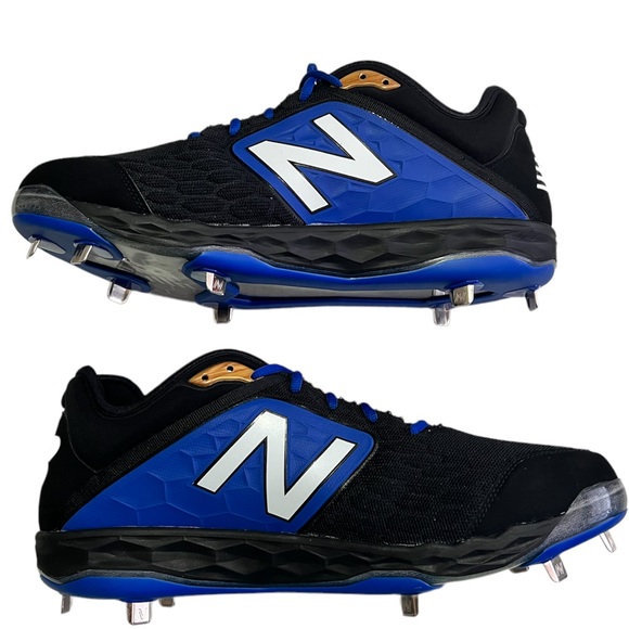 New Balance Metal Baseball Cleats Black Blue 2E L3000BB4 Mens Size 16 - Picture 5 of 9